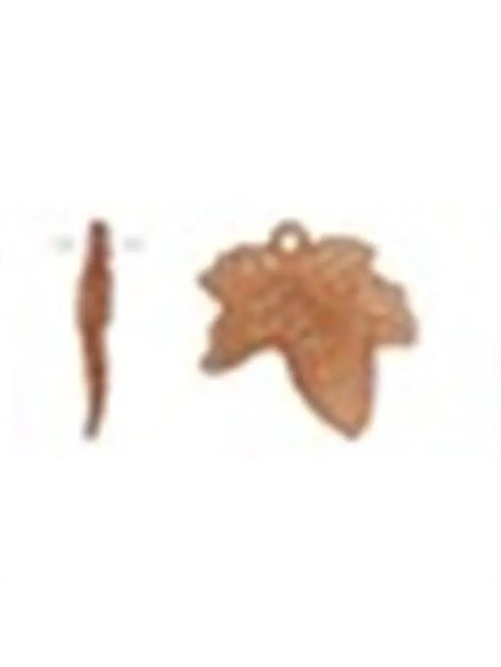 10 Light Brown Frosted Acrylic Textured Leaf Charms Small Pendants 20x20mm